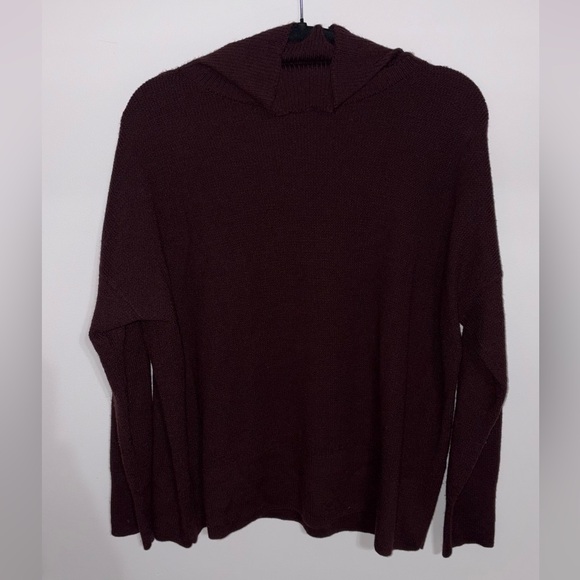 Eileen Fisher Sweaters - Eileen Fisher burgundy Italian yarn turtle neck sweater size large